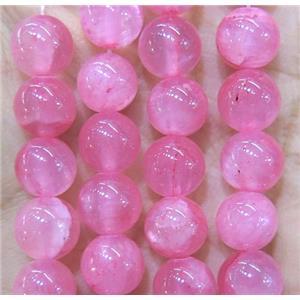 pink jade bead, round, stabile, approx 4mm dia