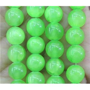 olive jade bead, round, stabile, 14mm dia, 28pcs per st