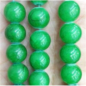green jade bead, round, stabile, 12mm dia, 33pcs per st