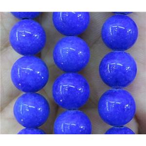 blue jade bead, round, stabile, approx 6mm dia, 63pcs per st