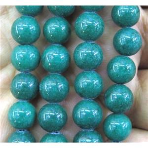 green jade bead, round, stabile, approx 8mm dia, 48pcs per st
