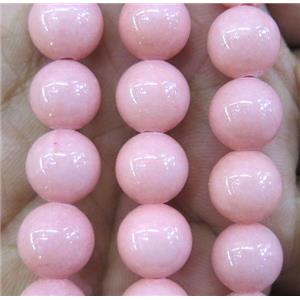 pink jade bead, round, stabile, approx 10mm dia, 38pcs per st