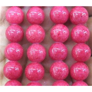 hotpink jade bead, round, stabile, approx 8mm dia, 48pcs per st