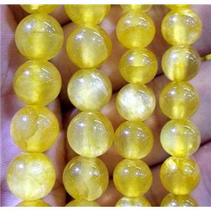 round jade beads, dye gold, approx 6mm dia