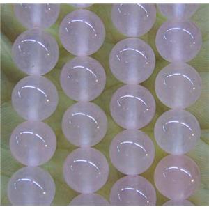 round jade stone beads, pink, dye, approx 12mm dia