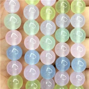 round Malaysia Jade beads, mix color, approx 8mm dia
