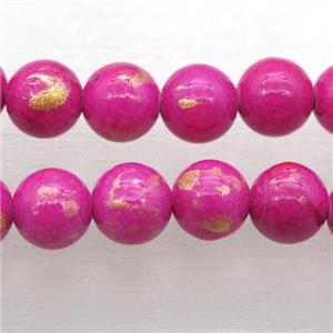 round hotpink JinShan Jade beads, approx 10mm dia