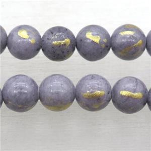 gray JinShan Jade beads, round, approx 10mm dia