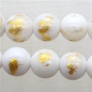 white JinShan Jade round beads, approx 8mm dia