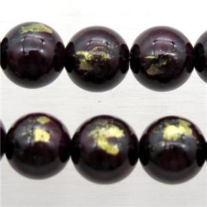 round JinShan Jade beads, darkred, approx 6mm dia