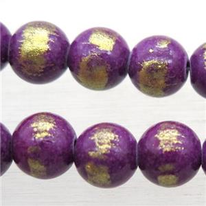 round purple JinShan Jade beads, approx 8mm dia