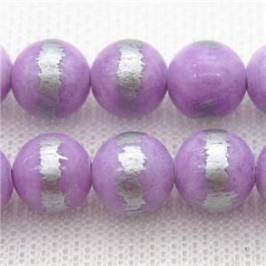 round lavender Silvery Jade Beads, approx 12mm dia