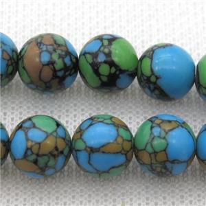 round Synthetic Turquoise Beads, multi color, approx 18mm dia