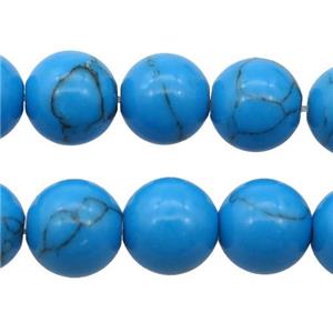round synthetic Turquoise beads, blue, approx 6mm dia