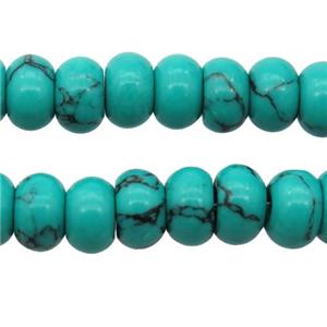 green synthetic Turquoise rondelle beads, approx 5x8mm