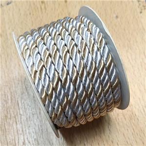 Nylon Cord Wire Gold Silver, approx 5mm, 8 meters per rolls