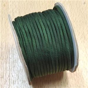 Nylon Cord Deep Green, approx 3mm, 16meters per rolls