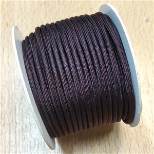 Nylon Thread Cord Dark Coffee, approx 3mm, 16meters per rolls