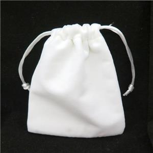 white Velvet Jewelry Pouch, approx 10x12cm