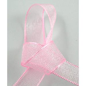 Organza Ribbon Cord, pink, 12mm wide