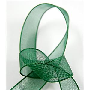 Organza Ribbon Cord, deep-green, 9mm wide