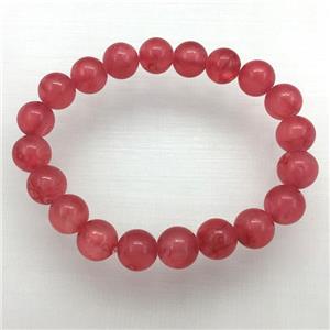 Stretch Jade bracelet, dye, approx 12mm dia, 16pcs per st