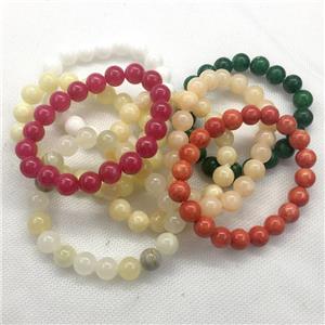 Stretch Jade bracelet, dye, approx 16mm dia, 13pcs per st