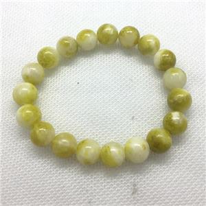 Stretch Jade bracelet, round, dye, approx 10mm dia, 19pcs per st