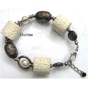 Handmade Lave Bracelet, 15x15mm, approx 8 inch length