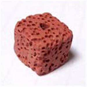 Lava bead, Cube, tomato red, 12.5x12.5x13mm, 27pcs per st