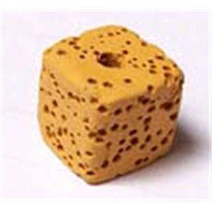 Lava bead, Cube, orange, 12.5x12.5x13mm, 27pcs per st