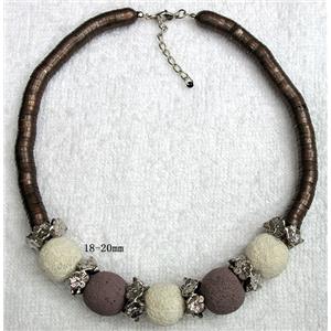 Handmade Lave Necklace, 18-20mm dia, approx 18 inch length