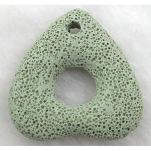Lava pendant bead, 50x53mm, 10mm thin