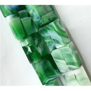 Plated Lampwork glass bead, rectangle, approx 14x16mm