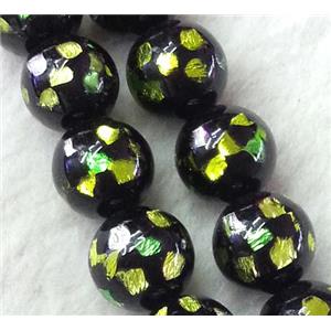 lampwork bead within silver foil, round, 12mm dia