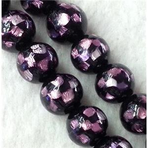 lampwork bead within silver foil, round, 12mm dia