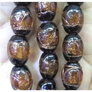 lampwork bead, barrel, approx 10x15mm, 20pcs per st