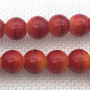 red Lampwork Glass Beads, round, approx 8mm dia, 50pcs per st