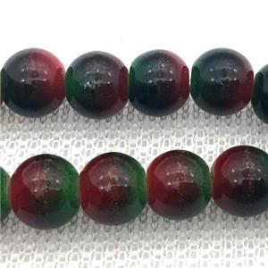red green Lampwork Glass Beads, round, approx 8mm dia, 50pcs per st