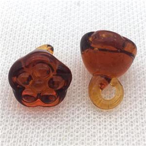 redcoffee Lampwork Glass lotus pendant, approx 15-18mm
