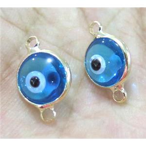 lampwork connector, eye, gold plated, approx 8mm dia