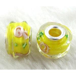 Lampwork Glass Beads, 16mm dia, hole:5.5mm