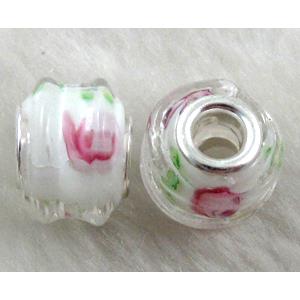 Lampwork Glass Beads, 16mm dia, hole:5.5mm