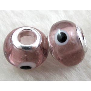 evil eye beads, lampwork glass, 14mm dia, hole:5mm