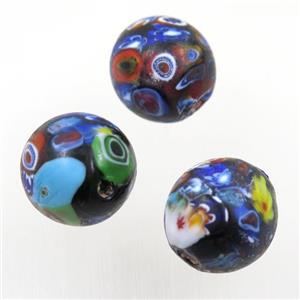 lampwork beads, round, approx 22mm dia