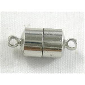 Necklace Connector, Magnetic Clasps, Nickel Color, 7x16mm