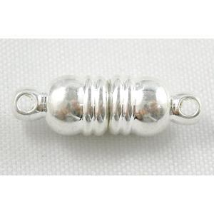 Silver Plated Copper Magnetic Clasp, 8x23mm