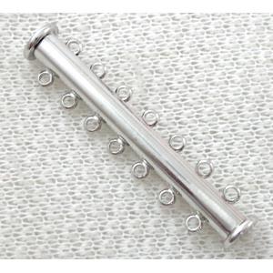 platinum plated 6-strand slide lock magnetic clasps, 29mm length, 6 row hole