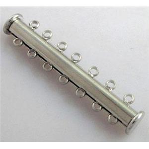 platinum plated 7-strand slide lock magnetic clasps, 39mm length, 7 row hole