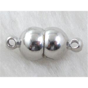 Magnetic Clasp, platinum plated, 7mm dia, 16mm length